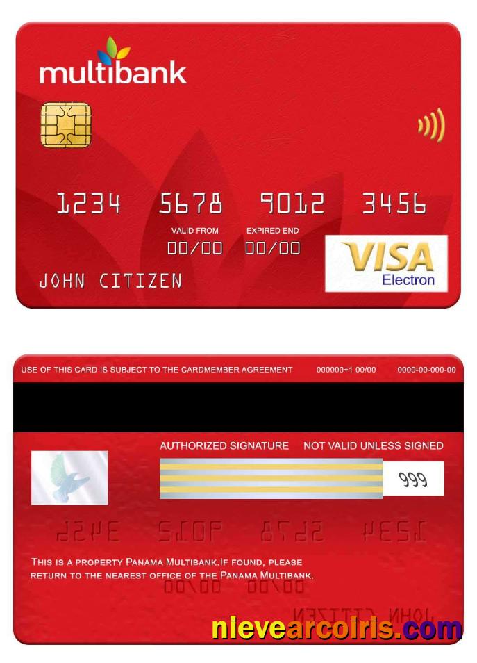 Panama Multibank visa electron card